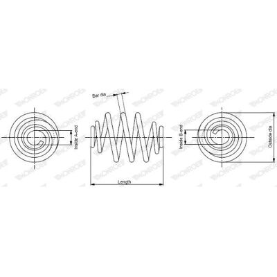 Monroe Insignia A affjedringsfjeder - 7,5 sving, 293mm Monroe Insignia A affjedringsfjeder - 7,5 sving, 293mm