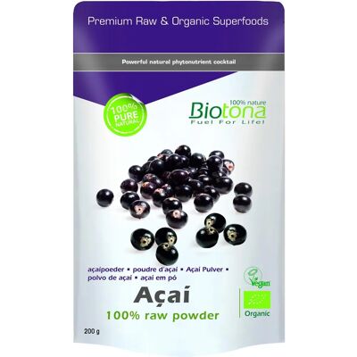 Polvo de Açaí Bio de Biotona - Superalimento, Rico en Antioxidantes Polvo de Açaí Bio de Biotona - Superalimento, Rico en Antioxidantes
