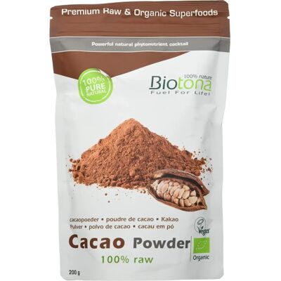 Biotona Biologisch Rau Cacaopoeder - Cacao Poeder - Voeding Biotona Biologisch Rau Cacaopoeder - Cacao Poeder - Voeding