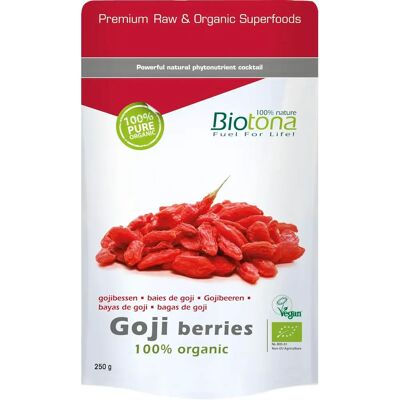 Biotona Bagas de Goji Orgânicas 250g - Superalimentos Biotona Bagas de Goji Orgânicas 250g - Superalimentos