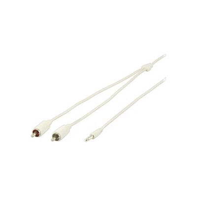 Câble audio Valueline 2m - Jack 3,5mm - 2x RCA - Blanc Câble audio Valueline 2m - Jack 3,5mm - 2x RCA - Blanc