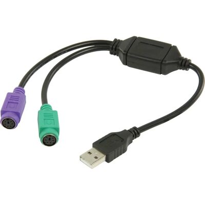 Câble USB Valueline VLCP60830B03 - 0,3m - 2x Mini-DIN à USB A - Noir - Publicité Câble USB Valueline VLCP60830B03 - 0,3m - 2x Mini-DIN à USB A - Noir - Publicité