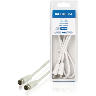 Câble coaxial Valueline VLSB41300W10 - 1m Blanc Câble coaxial Valueline VLSB41300W10 - 1m Blanc