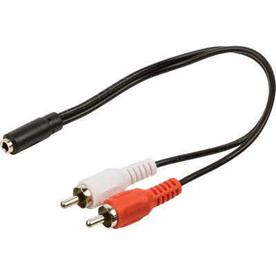 Câble audio Valueline VLAP22255B02 - 0,2 m - RCA & 3,5 mm - Noir, Rouge, Blanc - Publicité Câble audio Valueline VLAP22255B02 - 0,2 m - RCA & 3,5 mm - Noir, Rouge, Blanc - Publicité