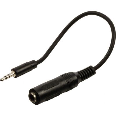 Valueline VLAP22550B02 Audio Kabel - 0,2 m - Zwart - 3,5 mm naar 6,35 mm Valueline VLAP22550B02 Audio Kabel - 0,2 m - Zwart - 3,5 mm naar 6,35 mm