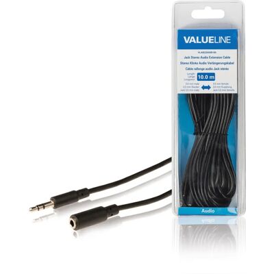 Câble audio Valueline VLAB22050B100 - 10 m - Noir - Publicité Câble audio Valueline VLAB22050B100 - 10 m - Noir - Publicité