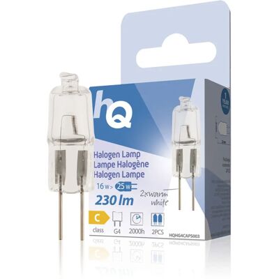 HQ Modèle HQHG4CAPS003 Capsule G4 16W Blanc Chaud - Ampoule halogène - Publicité HQ Modèle HQHG4CAPS003 Capsule G4 16W Blanc Chaud - Ampoule halogène - Publicité