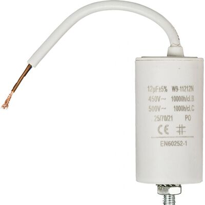 Fixapart W9-11212N Kondensator 12uF 450V - Weiß - Zylindrisch Fixapart W9-11212N Kondensator 12uF 450V - Weiß - Zylindrisch