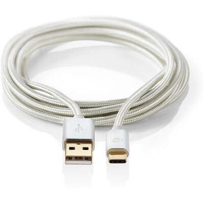 Nedis USB-kabel - Aluminium - 2m - USB 2.0 - USB A till USB C - Höghastighet Nedis USB-kabel - Aluminium - 2m - USB 2.0 - USB A till USB C - Höghastighet