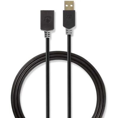 USB-kabel Nedis CCBW60010AT20 - 2m, USB 2.0, Antracit USB-kabel Nedis CCBW60010AT20 - 2m, USB 2.0, Antracit