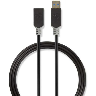 Nedis USB-kaapeli - 2m - USB 3.2 Gen 1 - Antrasit Nedis USB-kaapeli - 2m - USB 3.2 Gen 1 - Antrasit