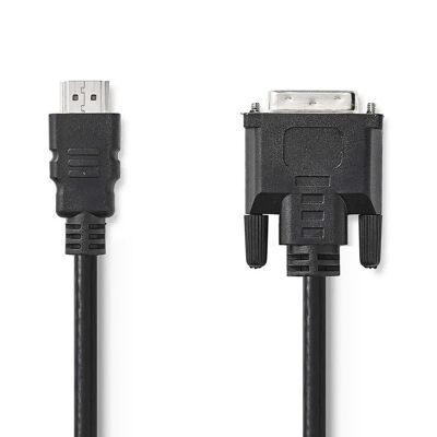 Nedis CCGP34800BK20 Video Kabeladapter - 2m HDMI DVI-D 24+1-Pin Zwart Nedis CCGP34800BK20 Video Kabeladapter - 2m HDMI DVI-D 24+1-Pin Zwart