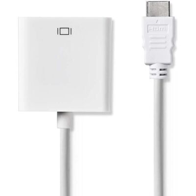 Nedis HDMI till VGA-Adapter - 0,2m Vit - Videokabel Nedis HDMI till VGA-Adapter - 0,2m Vit - Videokabel