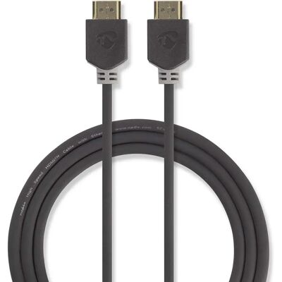 Câble HDMI Nedis - 2m Haute Vitesse avec Ethernet - Anthracite - Publicité Câble HDMI Nedis - 2m Haute Vitesse avec Ethernet - Anthracite - Publicité