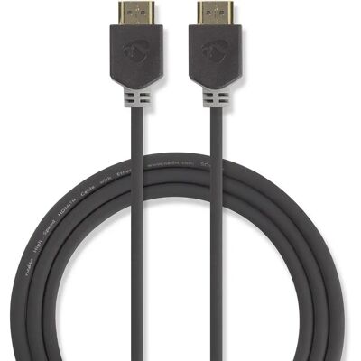 HDMI Kaapeli Nedis - 3m Korkean Nopeuden 4K HDR Ethernet - Antrasiitti HDMI Kaapeli Nedis - 3m Korkean Nopeuden 4K HDR Ethernet - Antrasiitti