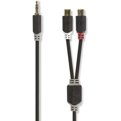 Nedis Audiokabel - 3,5mm Stereo zu 2x RCA - Anthrazit Nedis Audiokabel - 3,5mm Stereo zu 2x RCA - Anthrazit