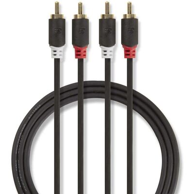 Nedis Stereo Audio Kaapeli - 1m, RCA, Kultauksella - Kaapeli Nedis Stereo Audio Kaapeli - 1m, RCA, Kultauksella - Kaapeli
