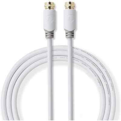 Nedis Signaali Kaapeli Valkoinen - 75 Ohm, 5m, F Mies F Mies Nedis Signaali Kaapeli Valkoinen - 75 Ohm, 5m, F Mies F Mies