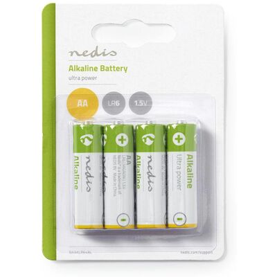 Nedis Blaue LR06 AA Batterie - 1,5V Alkaline Batterie - 4er Pack Nedis Blaue LR06 AA Batterie - 1,5V Alkaline Batterie - 4er Pack