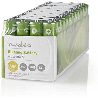 Nedis Pile Alcaline AAA - Pack de 48 - Pile ménagère - Publicité Nedis Pile Alcaline AAA - Pack de 48 - Pile ménagère - Publicité