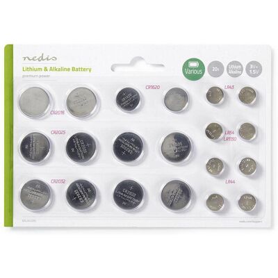 Pile bouton lithium/alkaline Nedis CR1620-2032 - Pack de 20 - Publicité Pile bouton lithium/alkaline Nedis CR1620-2032 - Pack de 20 - Publicité