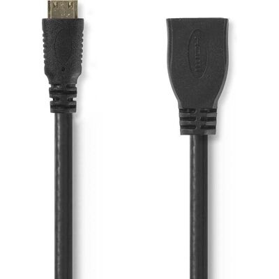 Nedis HDMI-Kabel - 0,2m - HDMI Type C auf A - Schwarz Nedis HDMI-Kabel - 0,2m - HDMI Type C auf A - Schwarz