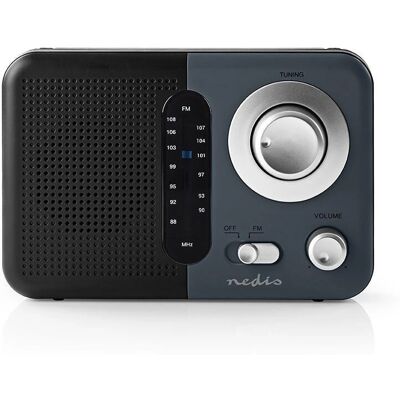 Nedis Bärbar Bluetooth FM Radio - Grå Nedis Bärbar Bluetooth FM Radio - Grå