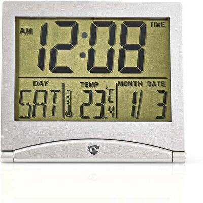 Nedis CLDK002SR - Réveil - Numérique, Snooze, Piles - Argent - Publicité Nedis CLDK002SR - Réveil - Numérique, Snooze, Piles - Argent - Publicité