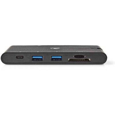 Nedis TCARFD200BK Station d'accueil - 4K @30Hz, USB-C, Ethernet, HDMI, SD, VGA, 100W - Publicité Nedis TCARFD200BK Station d'accueil - 4K @30Hz, USB-C, Ethernet, HDMI, SD, VGA, 100W - Publicité