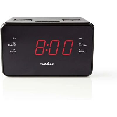 Nedis Réveil Numérique - Radio, 20 Presets, Snooze, Écran LED Nedis Réveil Numérique - Radio, 20 Presets, Snooze, Écran LED
