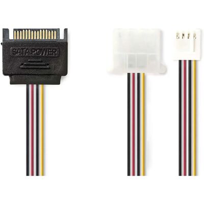 Câble d'alimentation interne Nedis - 0,15 m - SATA 15 broches Câble d'alimentation interne Nedis - 0,15 m - SATA 15 broches