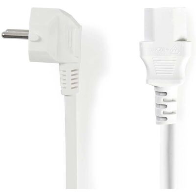 Nedis Strömkabel - 10 m Vit - Stick E C13 - Kabel Nedis Strömkabel - 10 m Vit - Stick E C13 - Kabel