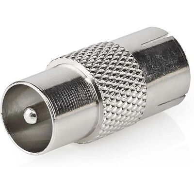 Adaptateur coaxial Nedis - 75Ω, Droit, Métal Adaptateur coaxial Nedis - 75Ω, Droit, Métal
