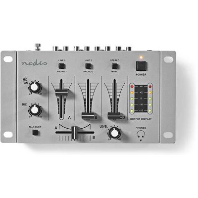 Nedis MIXD050GY Audio Mixer - 3 Kanaler, Sølv, Kompakt Nedis MIXD050GY Audio Mixer - 3 Kanaler, Sølv, Kompakt