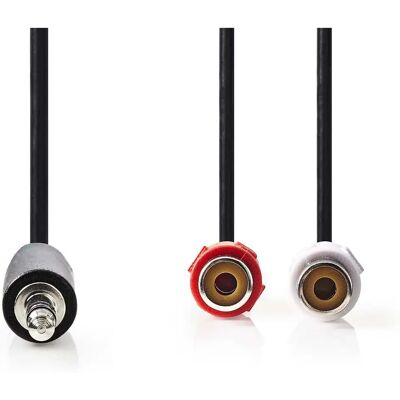 Nedis CAGB22250BK02 Audiokabel - 0,2 m, 3,5 mm auf RCA, Schwarz Nedis CAGB22250BK02 Audiokabel - 0,2 m, 3,5 mm auf RCA, Schwarz
