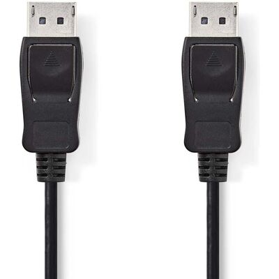 Nedis DisplayPort-kaapeli - 2m - Musta - Tukee 4K@60Hz - Kestävä Nedis DisplayPort-kaapeli - 2m - Musta - Tukee 4K@60Hz - Kestävä