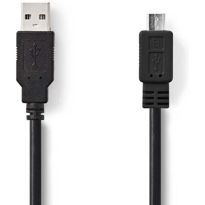 Nedis USB-kaapeli - 2m, Musta, USB 2.0, USB A Micro-B Nedis USB-kaapeli - 2m, Musta, USB 2.0, USB A Micro-B