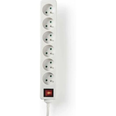 Nedis EXSO615E2WT Extension électrique - 6 prises - Intérieur - Blanc - Publicité Nedis EXSO615E2WT Extension électrique - 6 prises - Intérieur - Blanc - Publicité