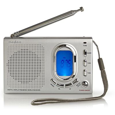 Nedis Kannettava Digitaalinen Radio - Harmaa - AM/FM/SW - 1.5 W - Matkalla Nedis Kannettava Digitaalinen Radio - Harmaa - AM/FM/SW - 1.5 W - Matkalla