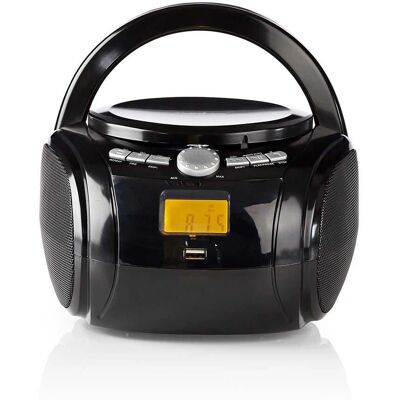 Nedis Přenosný Bluetooth CD přehrávač - Černý - Stereo 9 W - FM, USB Nedis Přenosný Bluetooth CD přehrávač - Černý - Stereo 9 W - FM, USB