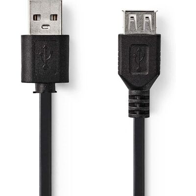 Nedis USB Kabel - 2m, USB 2.0, Zwart Nedis USB Kabel - 2m, USB 2.0, Zwart