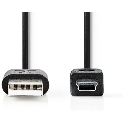 Cable USB Nedis - USB 2.0 - USB-A a Mini-USB A - 1m - Negro Cable USB Nedis - USB 2.0 - USB-A a Mini-USB A - 1m - Negro