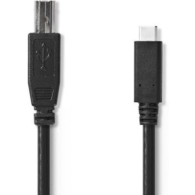Nedis USB Kabel - USB-C naar USB-B - 1m - Zwart - Data & Opladen Nedis USB Kabel - USB-C naar USB-B - 1m - Zwart - Data & Opladen