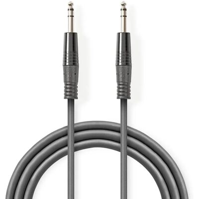Nedis Stereo-Audiokabel - 3m, Nickel Plated, Grau - Audio Kabel Nedis Stereo-Audiokabel - 3m, Nickel Plated, Grau - Audio Kabel