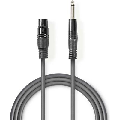 Nedis Grau XLR 3-polig 6,35mm Audiokabel - 5m Nedis Grau XLR 3-polig 6,35mm Audiokabel - 5m