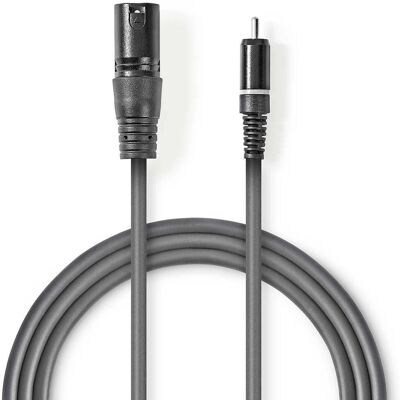 Nedis COTH15205GY15 Audiokabel - 1,5 m, XLR auf RCA, Grau Nedis COTH15205GY15 Audiokabel - 1,5 m, XLR auf RCA, Grau
