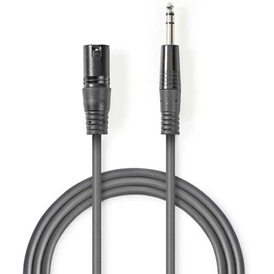Nedis Dunkelgraues 1,5 m XLR 3-poliges Balanced-Audiokabel Nedis Dunkelgraues 1,5 m XLR 3-poliges Balanced-Audiokabel
