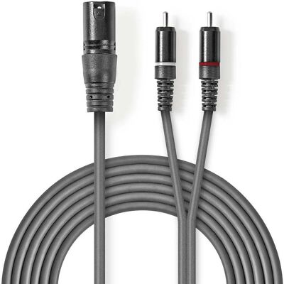 Nedis Modell COTH15200GY15 - Audio Kabel 1,5m XLR auf RCA Grau Nedis Modell COTH15200GY15 - Audio Kabel 1,5m XLR auf RCA Grau