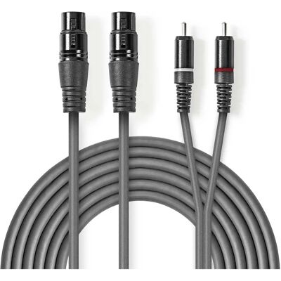 Nedis Ausgewogener Audiokabel - 1,5 m - XLR & RCA Nedis Ausgewogener Audiokabel - 1,5 m - XLR & RCA