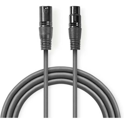 Cavo audio XLR portatile Nedis - 3 pin Grigio Cavo audio XLR portatile Nedis - 3 pin Grigio